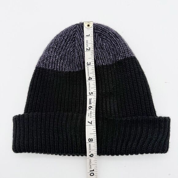 Travis Mathew Jack Knife Knit Beanie Golf Hat Black Purple Cuffed Acrylic OS NEW - Picture 6 of 9